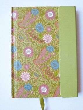 DiVOGA Magnetic Hardcover Journal Lined 5x7 NEW (FLAWS) Green Paisley Notebook